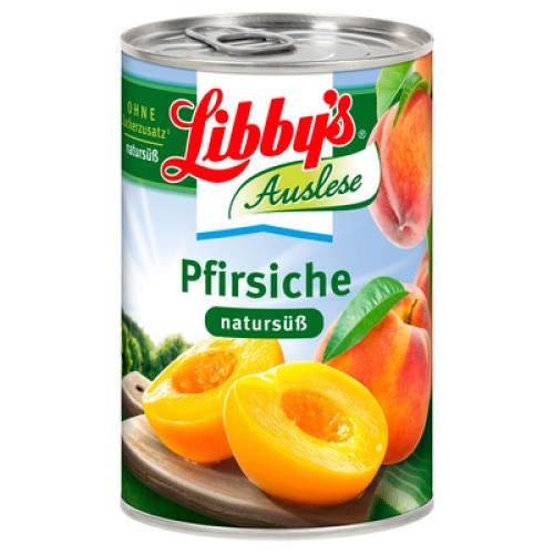 Libby Pfirsiche halbe Frucht Auslese Natursüß 425ml Libby Pfirsiche halbe Frucht Auslese Natursüß 425ml