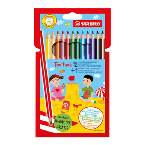 Dreikant-Buntstift STABILO Trio dick mit 12 verschiedenen Farben 1St Dreikant-Buntstift STABILO Trio dick mit 12 verschiedenen Farben 1St