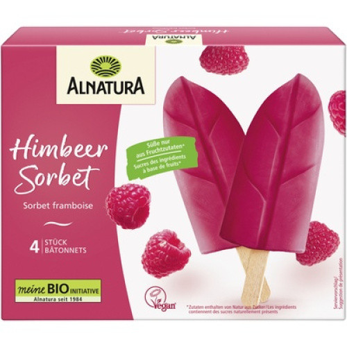 Bio Stieleis Himbeer Sorbet TK 4x48ml Bio Stieleis Himbeer Sorbet TK 4x48ml