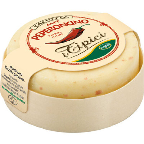 Caciotta mit Peperoncino 47% frisch 180g Caciotta mit Peperoncino 47% frisch 180g