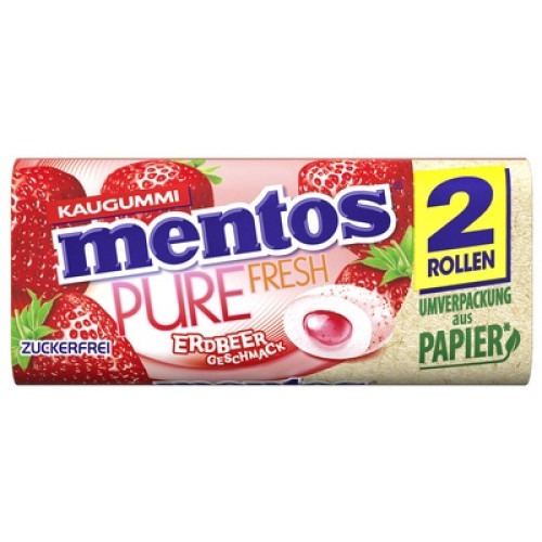 Mentos Gum Pure Fresh Erdbeere zuckerfrei 2St Mentos Gum Pure Fresh Erdbeere zuckerfrei 2St