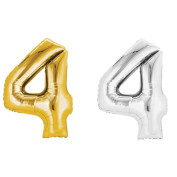 Folienballon mit Zahl 4 Folienballon mit Zahl 4