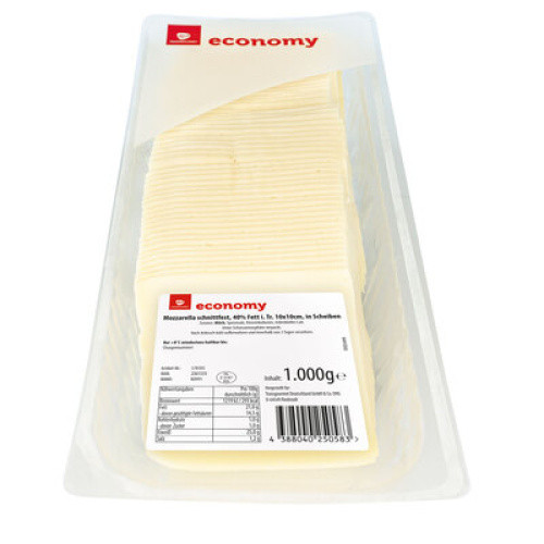Mozzarella 10x10cm in Scheiben frisch 1kg Mozzarella 10x10cm in Scheiben frisch 1kg