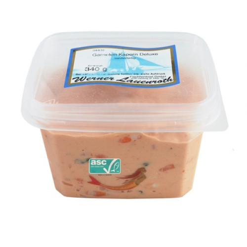ASC Garnelen Kapern Deluxe gekocht frisch 340g ASC Garnelen Kapern Deluxe gekocht frisch 340g