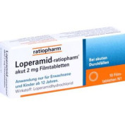 Loperamid-ratiopharm akut 2mg Filmtabletten Loperamid-ratiopharm akut 2mg Filmtabletten