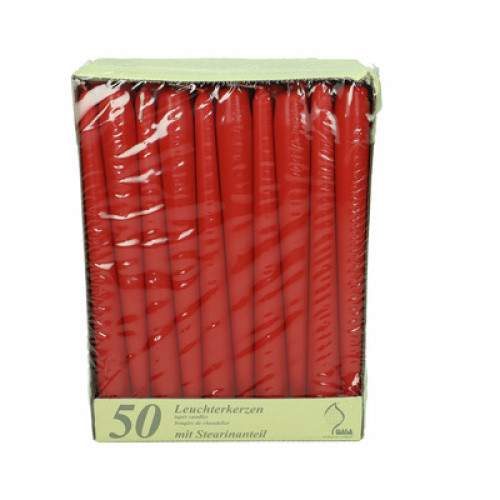 Leuchterkerzen Rot 50St Leuchterkerzen Rot 50St