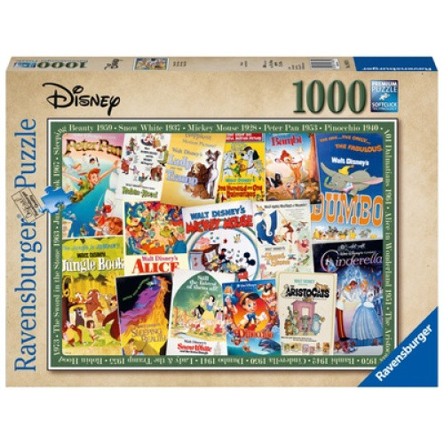 Das Ravensburger 1000 Teile Puzzle ´Disney Vintage Movie Posters´ begeistert mit nostalgischen Filmp Das Ravensburger 1000 Teile Puzzle ´Disney Vintage Movie Posters´ begeistert mit nostalgischen Filmp