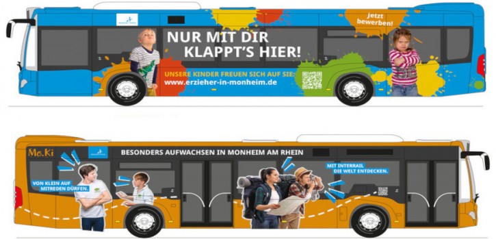 Models aller Altersklassen für auffällige Buswerbung Models aller Altersklassen für auffällige Buswerbung