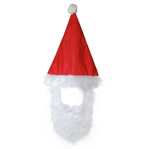 Weihnachtsmuetze m. Bart, rot Weihnachtsmuetze m. Bart, rot