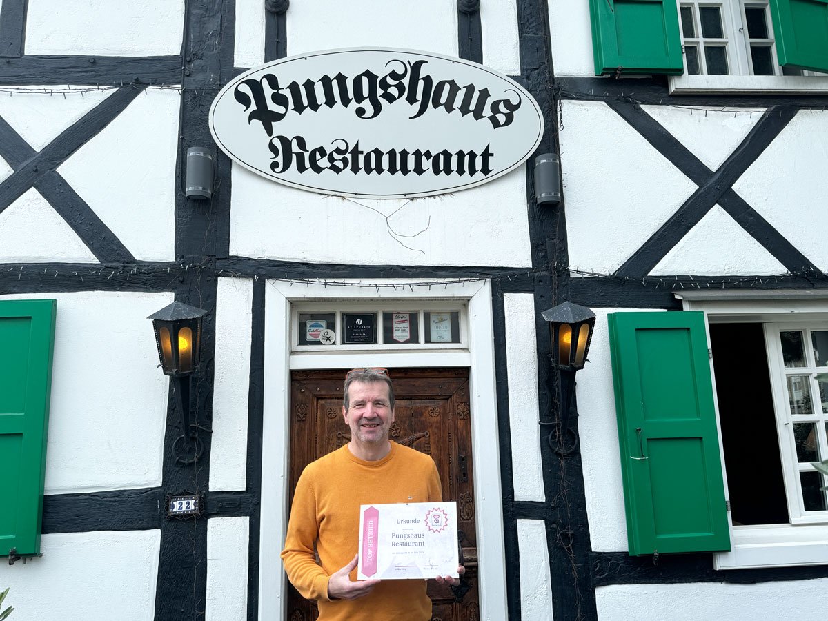 Das Restaurant Pungshaus in Hilden ist anzeiger24.de Top-Betrieb 2024