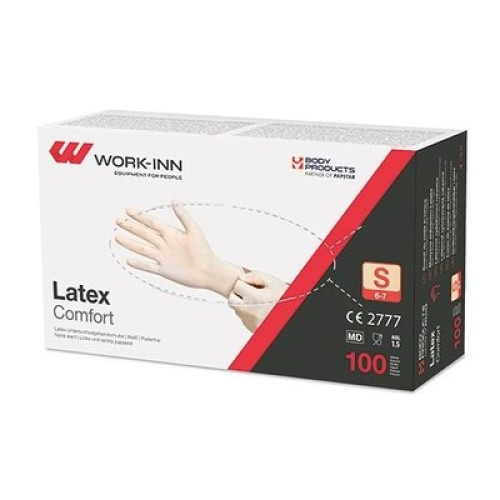 Work-Inn Latex-Handschuhe ´Comfort´ Größe S 100St Work-Inn Latex-Handschuhe ´Comfort´ Größe S 100St