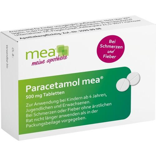 Paracetamol mea 500 mg Tabletten Paracetamol mea 500 mg Tabletten