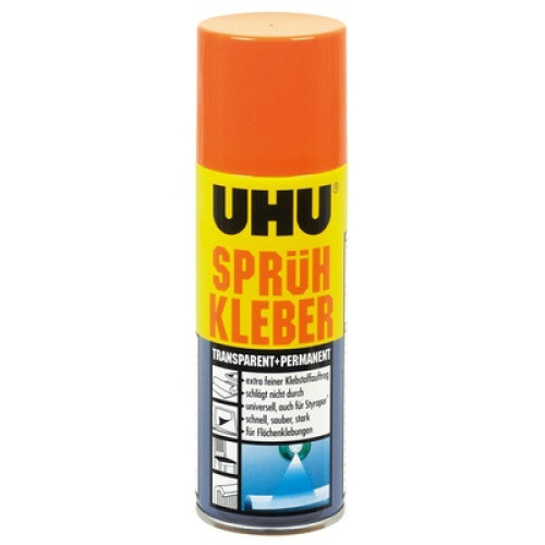 UHU sprühkleber ist ein transparenter Kontaktkleber für kleine und große Flächen. Er klebt schnell, UHU sprühkleber ist ein transparenter Kontaktkleber für kleine und große Flächen. Er klebt schnell,