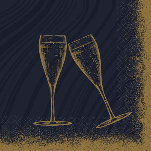 Servietten Sparkly Cheers Black 33x33cm 3lg. 50St Servietten Sparkly Cheers Black 33x33cm 3lg. 50St