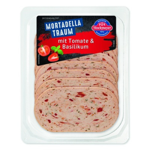Mortadella Traum mit Tomate und Basilikum frisch 80g Mortadella Traum mit Tomate und Basilikum frisch 80g