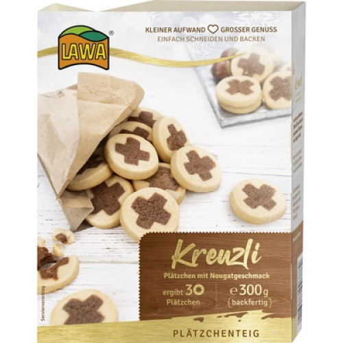 Lawa Nougat-Plätzchenteig Kreuzli frisch 300g Lawa Nougat-Plätzchenteig Kreuzli frisch 300g