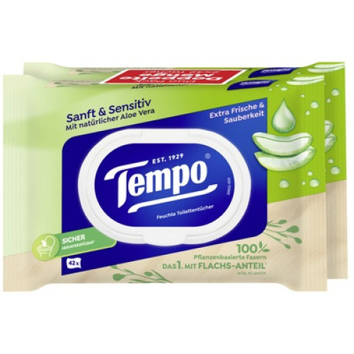 Tempo Feucht Sanft & Sensitive, Nachfüllerpack 2x42St Tempo Feucht Sanft & Sensitive, Nachfüllerpack 2x42St