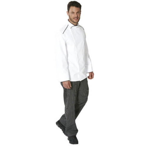 M Kochhose Größe 48 gestreift schwarz/weiss 1St M Kochhose Größe 48 gestreift schwarz/weiss 1St