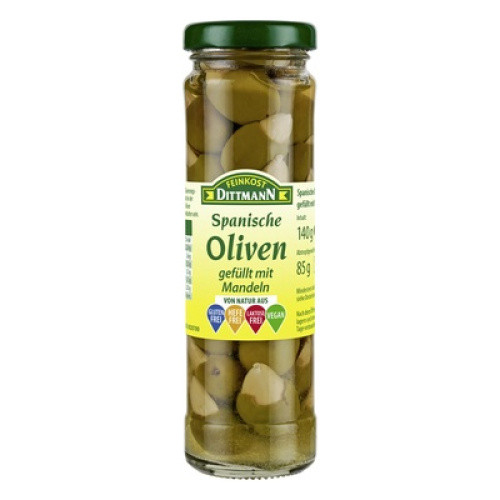 spanische Oliven gefüllt mit Mandeln 156ml spanische Oliven gefüllt mit Mandeln 156ml