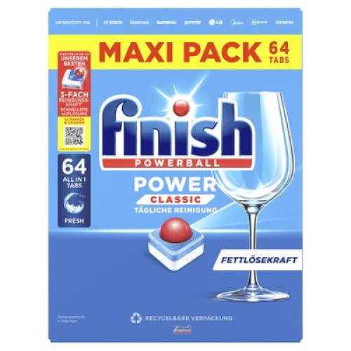 Finish Power Classic Maxipack 64St Finish Power Classic Maxipack 64St