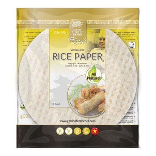 Vietnamesisches Reispapier rund 22 cm Golden Turtle Chef 500g Vietnamesisches Reispapier rund 22 cm Golden Turtle Chef 500g