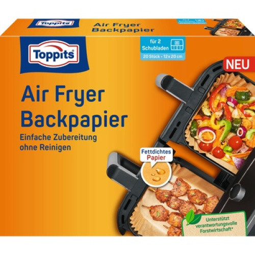Air Fryer Backpapier eckig 12x20cm 20St Air Fryer Backpapier eckig 12x20cm 20St