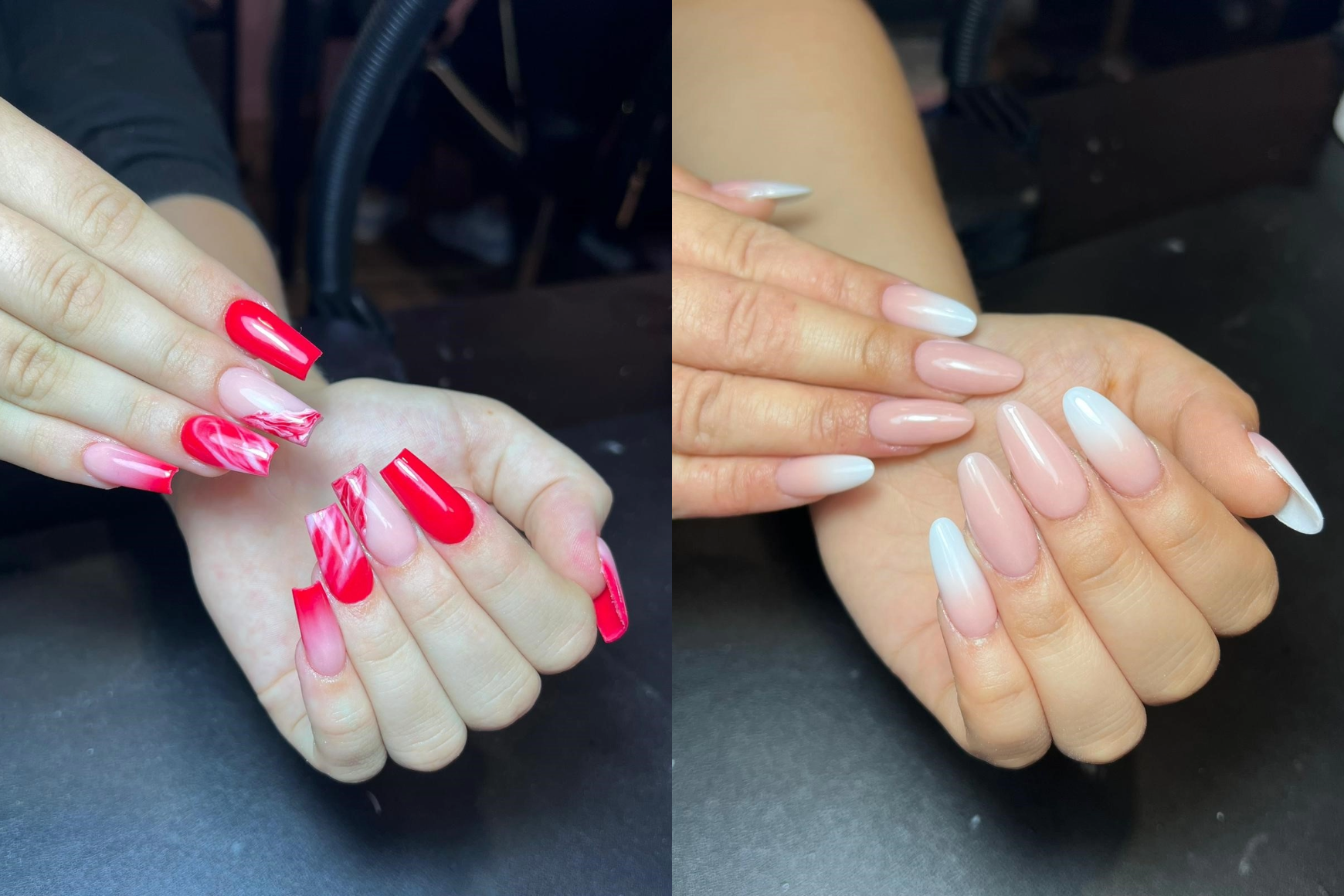 Fingernagelstudio-HH-Beauty-schoene-Naegel-kirschrot-und-babyboomer-weiss