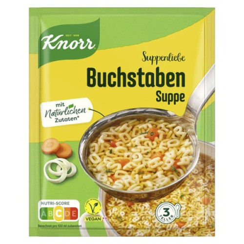 Knorr Suppenliebe Buchstaben-Suppe 3Teller Knorr Suppenliebe Buchstaben-Suppe 3Teller