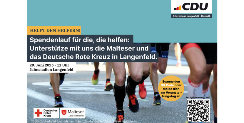CDU Ortsverband Richrath lädt zum Spendenlauf ein!