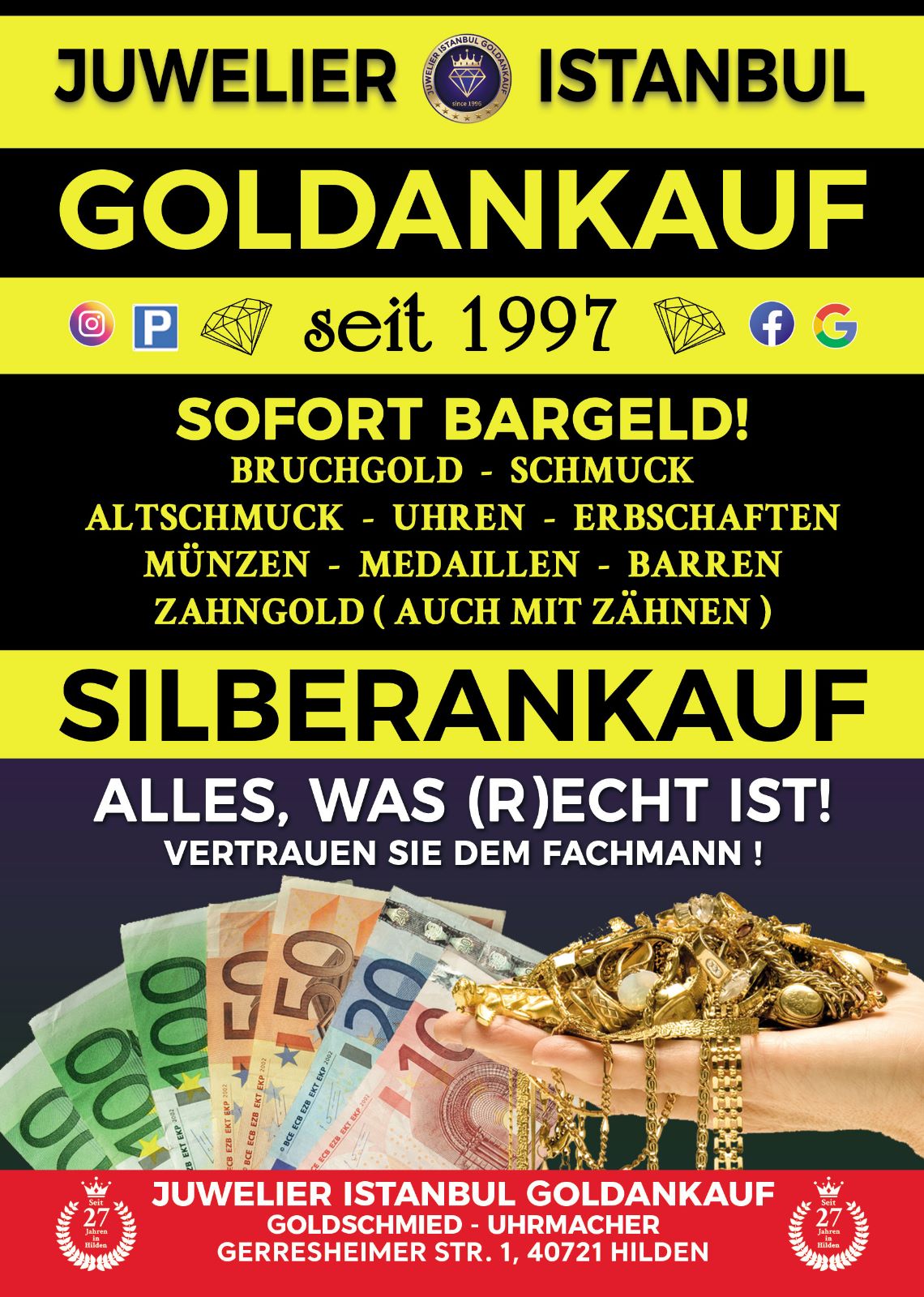 Juwelier-Instanbul-Hilden-Goldankauf-Silberankauf-Bargeld