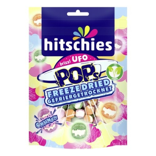 Hitschies brizzl Ufo Pops Kaubonbons vegan 50g Hitschies brizzl Ufo Pops Kaubonbons vegan 50g