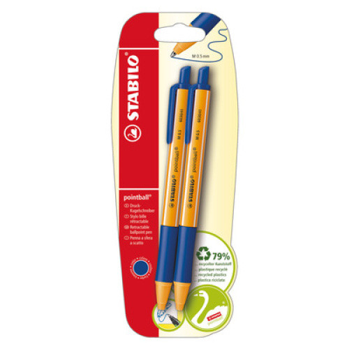 Kugelschreiber STABILO Pointball blau 2St Kugelschreiber STABILO Pointball blau 2St