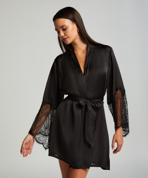 Kimono Satin - Schwarz Kimono Satin - Schwarz