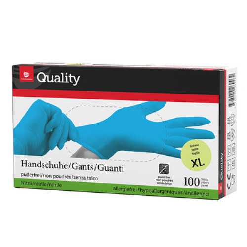 Nitril-Handschuhe puderfrei blau XL 100St Nitril-Handschuhe puderfrei blau XL 100St