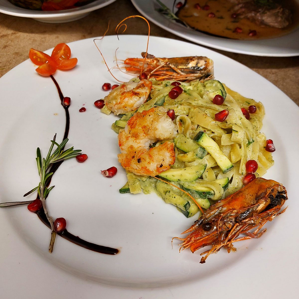 Ristorante-Bella-Storia-Fachwerk-Hilden-Restaurant-Scampi-Text