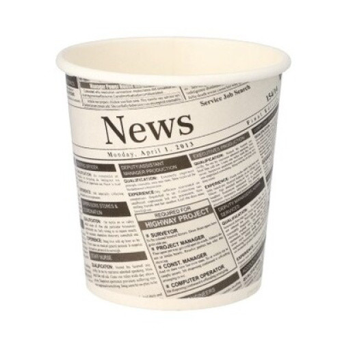 Snackbecher Pappe Newsprint 470ml 50St Snackbecher Pappe Newsprint 470ml 50St