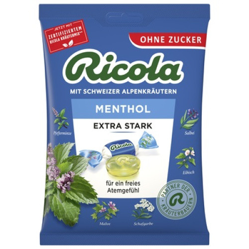 Ricola Menthol Extra Stark ohne Zucker 75g Ricola Menthol Extra Stark ohne Zucker 75g