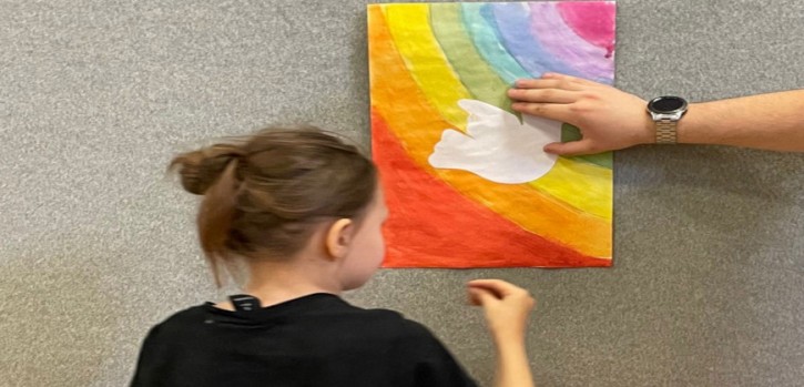 Aktion von Monheimer und ukrainischen Kindern