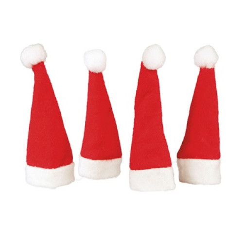 Mini-Deko-Weihnachtsmannmütze 4ST Mini-Deko-Weihnachtsmannmütze 4ST