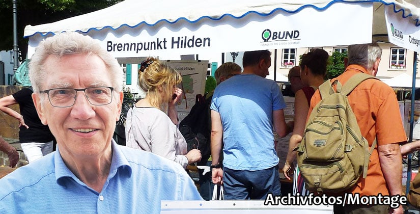 Infostand in Hilden: „Monster-Leitung nicht einfach durchboxen“