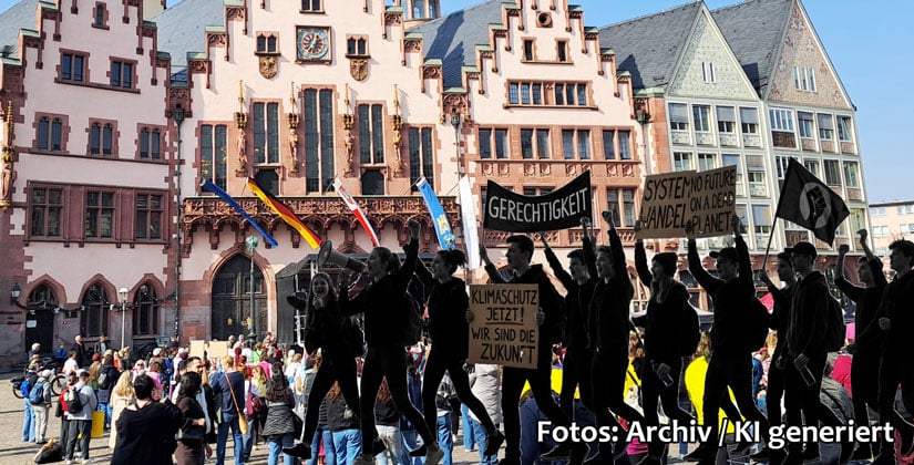 Protest für mehr Bildung, Klimaschutz, bezahlbares Leben und gegen Einsparungen und Wehrpflicht 