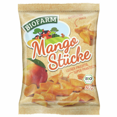 Bio Mangostücke getrocknet 80g Bio Mangostücke getrocknet 80g