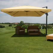 Gastronomie-Ampelschirm MCW-A96, 3,5x3,5m (Ø4,95m) Polyester/Alu 25kg ~ Flap, creme ohne Ständer, dr Gastronomie-Ampelschirm MCW-A96, 3,5x3,5m (Ø4,95m) Polyester/Alu 25kg ~ Flap, creme ohne Ständer, dr