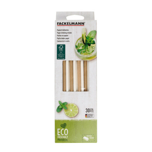 Fackelmann Papiertrinkhalme 24cm 30St Fackelmann Papiertrinkhalme 24cm 30St
