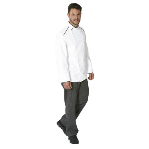 M Herren Kochjacke Größe 52/54 mit Paspel 1St M Herren Kochjacke Größe 52/54 mit Paspel 1St