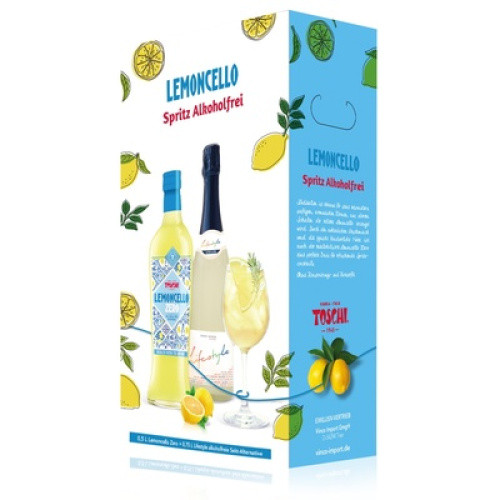 Lemoncello Zero alkoholfrei Geschenkpackung mit alkoholfreiem Sekt 0,7l Lemoncello Zero alkoholfrei Geschenkpackung mit alkoholfreiem Sekt 0,7l