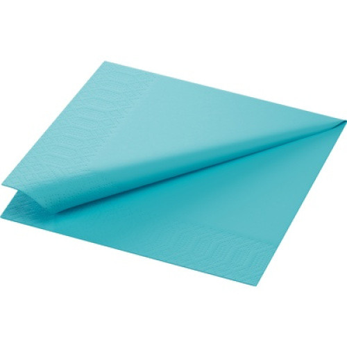 Zelltuch-Servietten Mint blue 33x33cm 3lg. 1/4 50St Zelltuch-Servietten Mint blue 33x33cm 3lg. 1/4 50St