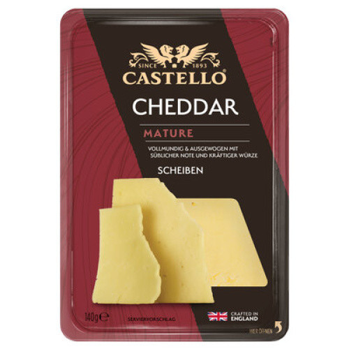Cheddar Mature Scheiben 48% frisch 140g Cheddar Mature Scheiben 48% frisch 140g