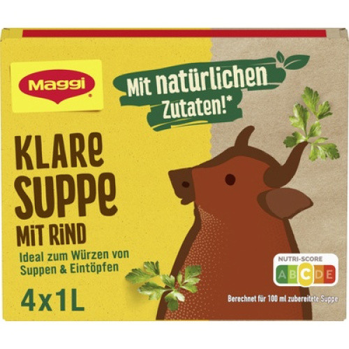 Klare Suppe mit Rind 4x1l Klare Suppe mit Rind 4x1l