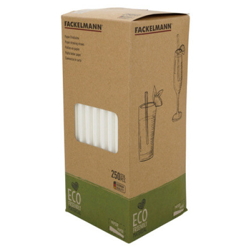Fackelmann Papiertrinkhalm weiß 21cm 250 Stück Fackelmann Papiertrinkhalm weiß 21cm 250 Stück